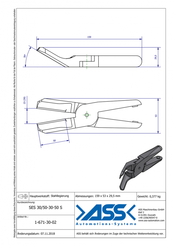 Dimensions SES 30/50-30-50 S Lames de coupe avec angle 30° en alliage d'acier pour corps de coupe carotte ASN 30 / ASN 50