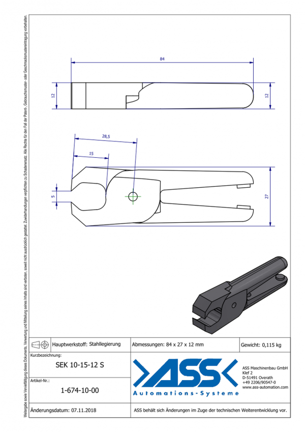 Dimensions SEK 10-15-12S Lames de coupe tenaille en alliage d'acier pour corps de coupe carotte ASN 10