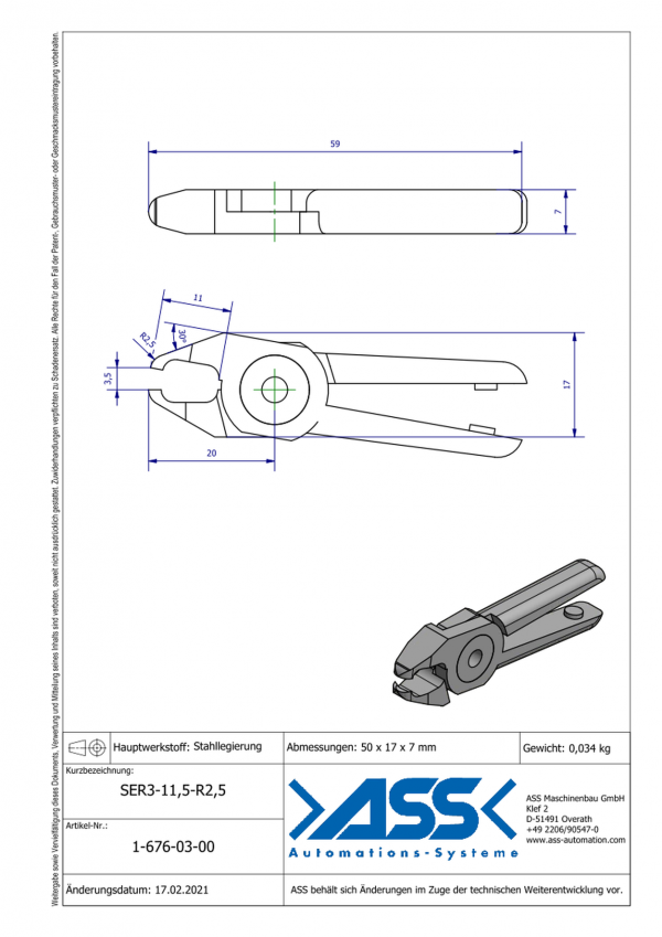 Dimensions SER3-11,5-R2,5Lames de coupe tenaille arrondie en alliage d'acier pour corps de coupe carotte ASN 3