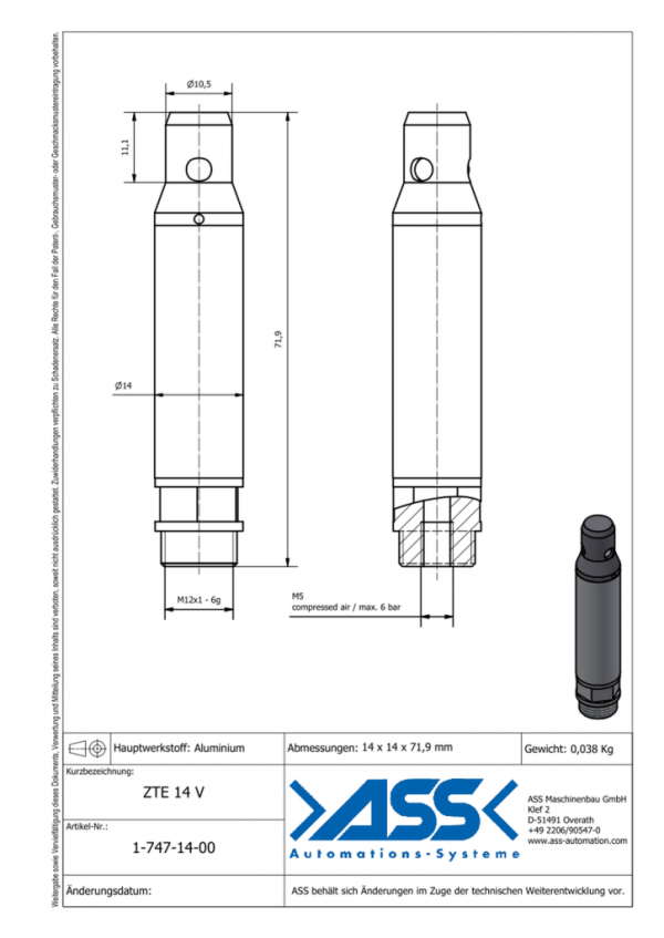 DIMENSIONS 1-747-14-00 _ZTE 14 V